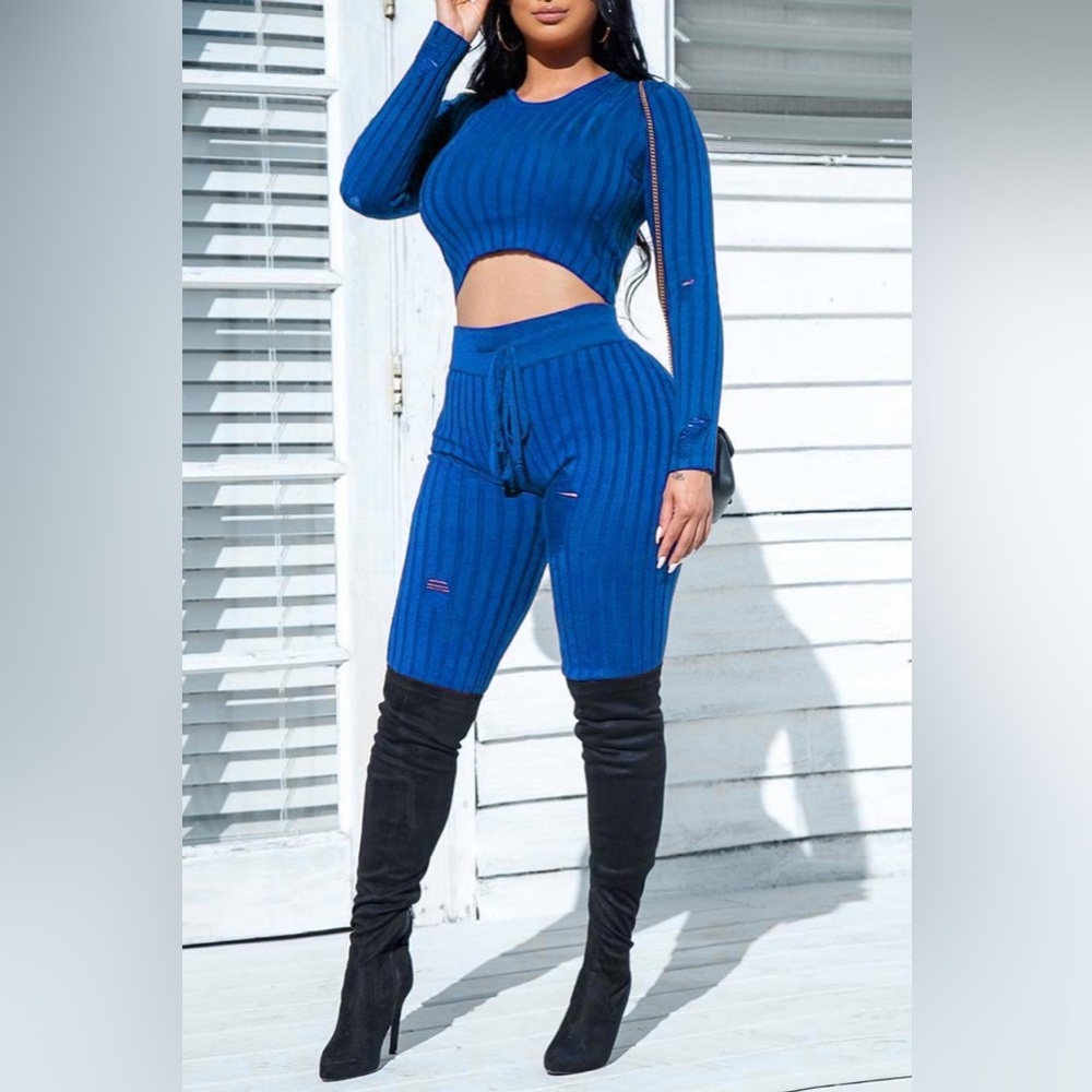 Ribbed Two-Piece Hooded Set